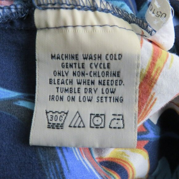 Cooke Street Hawaiian Aloha Shirt Mens L Blue Floral 100% Cotton Reverse Print - Picture 10 of 11